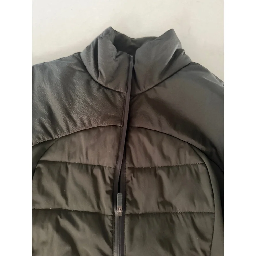 Lululemon Down For It All Half Zip Jacket Dark Olive Green Sz 8 Running Pullover - Picture 8 of 10